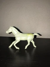 60mm REL Western Wagon Horse in Mottled Light Gray Hard Plastic