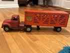 Tonka Livestock Semi Truck & Structo Cattle Trailer Pressed Steel Toy  1950'S