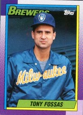 1990 Topps Tony Fossas #34 RC Rookie Milwaukee Brewers MLB Baseball Pitcher Card. rookie card picture