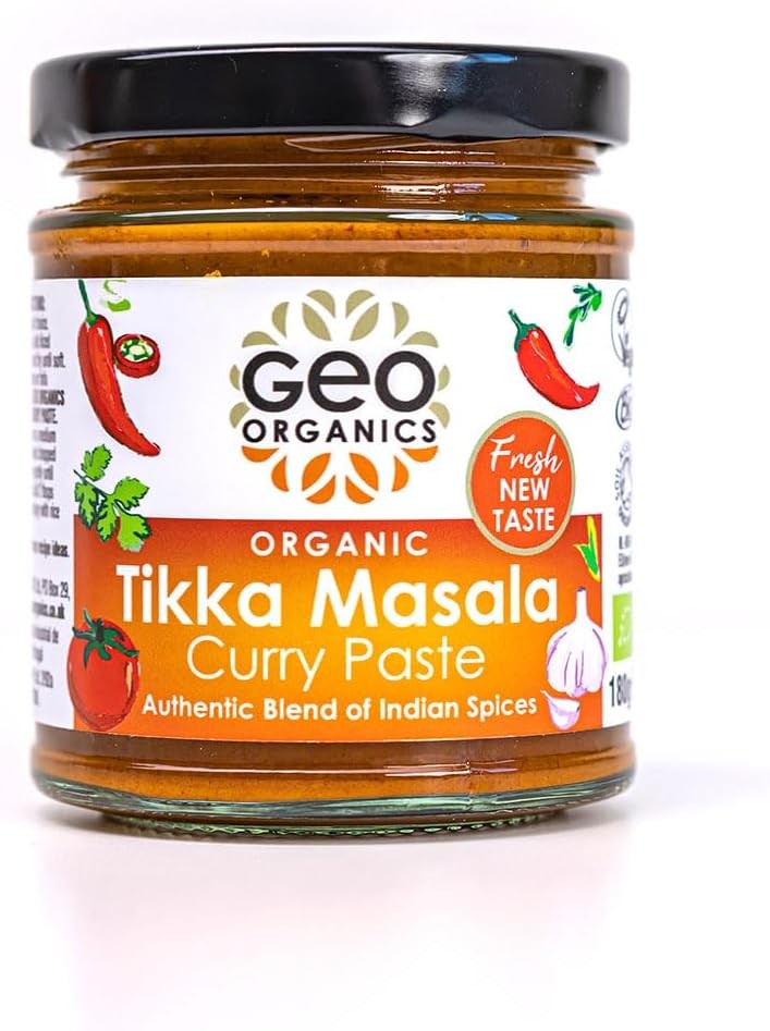 Geo Organics Tikka Masala Curry Paste 180g (Pack of 1) Serves 4 | Organic Curry