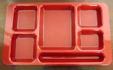 5 NEW Divided Food Trays Cambro Vintage Cafeteria Melamine Plastic Lunch USA