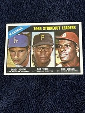 1966 Topps #255 Strikeout Leaders B. Gibson/Sandy Koufax/B.Veale 