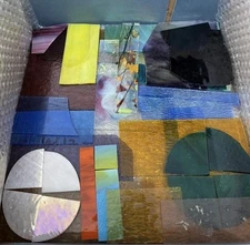 25+ LBS PREMIUM Stained Glass Sm-Lg SCRAPS $6/lb. FREE Ship Mosaic Art Glass Art