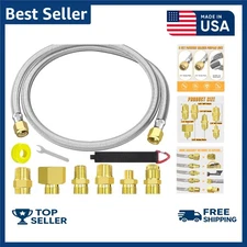 6 Feet High Pressure Braided Propane Hose Extension with Conversion Coupling 3