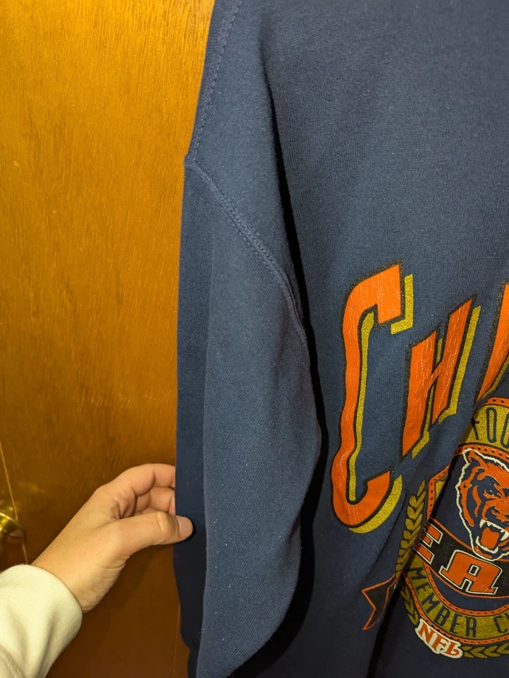 Винтажный свитер Chicago Bears Members Club с круглым вырезом средний размер мускатный орех США НФЛ - Изображение 4 из 4