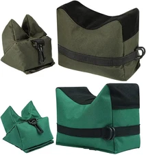 Shooting Rest Bags Front & Rear Sandbag Support - Green 2 Pc
