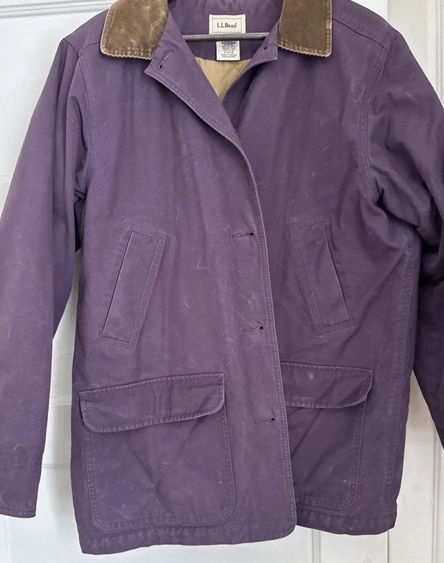 LL Bean Barn Coat Womens XL Insulated Field Jacket eggplant/ purple
