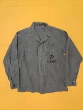 M1956 / M1958 USMC SATEEN UTILITY SHIRT Size 38 OG107