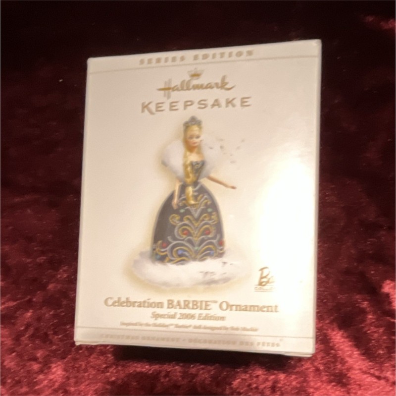 Hallmark Keepsake Celebration Barbie Hand Painted Christmas Ornament 2006