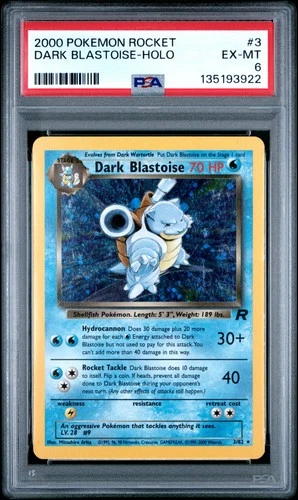 2000 POKEMON ROCKET #3 DARK BLASTOISE-HOLO PSA 6