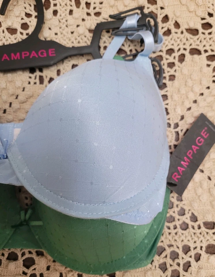 Pack de 2 camisetas RAMPAGE sujetadores push up verde/azul talla 34C nuevas con etiquetas Foto 3 de 4