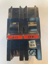 Preowned Federal Pacific 40 Amp 2 Pole Stab-Lok Thick Wide Red Handle