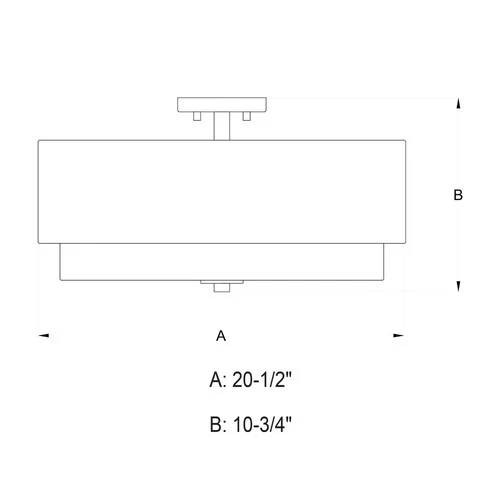 Burnaby 4-Light Semi-Flush Mount in Mid-Century Modern and Drum Style 10.75 - Picture 2 of 5