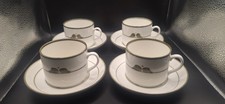 Set Of 4 Vintage Rorstrand Nordica Ceramic Coffee Cups And Saucers Sweden Mid...