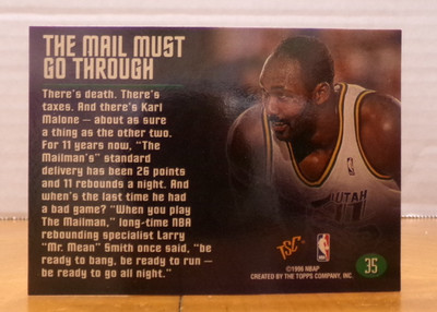 TSC LTD MEMBERS ONLY BASKETBALL CARD THE MAIL MUST GO THROUGH KARL MALONE JAZZ