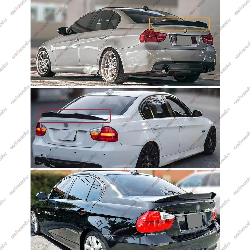 PSM STYLE FOR 06-11 BMW E90 328I 335I 3 SERIES SEDAN HIGHKICK TRUNK SPOILER WING - Image 2 of 4