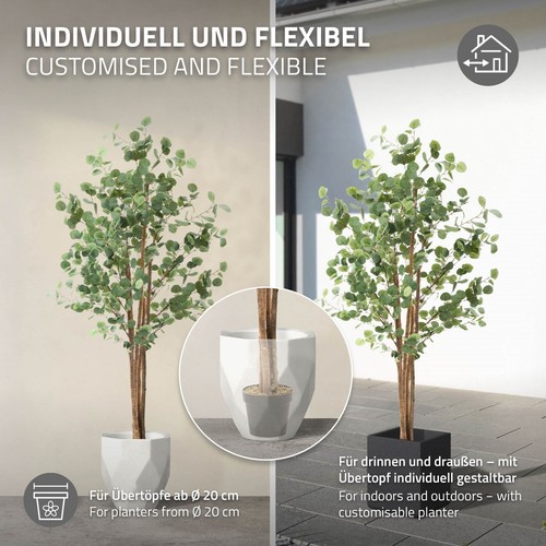 Eucalipto artificial decorativo 180cm realista árbol plástico interior/exterior - Imagen 5 de 9