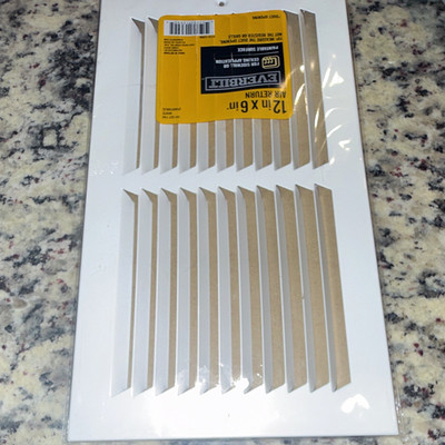 Everbilt 12 in x 6 in Paintable White Rectangle Air Return Vent Cover