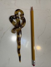 Vintage Tortoise Shell Hairpin With Rhinestones