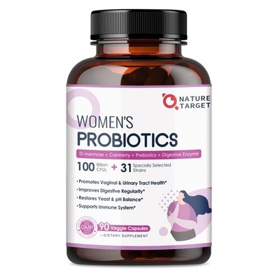 NATURE TARGET Probiotics for Women, 100 Billion CFUs 90 Count (Pack of 1) 