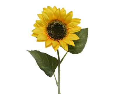 Künstliche Sonnenblume mit Stiel 14x64cm Deko Kunstblume mit einer Blüte Gelb - Bild 1 von 2