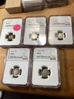 Five Coin Lot Of Upper NGCgraded Roosevelt Silver Dimes. Undergraded