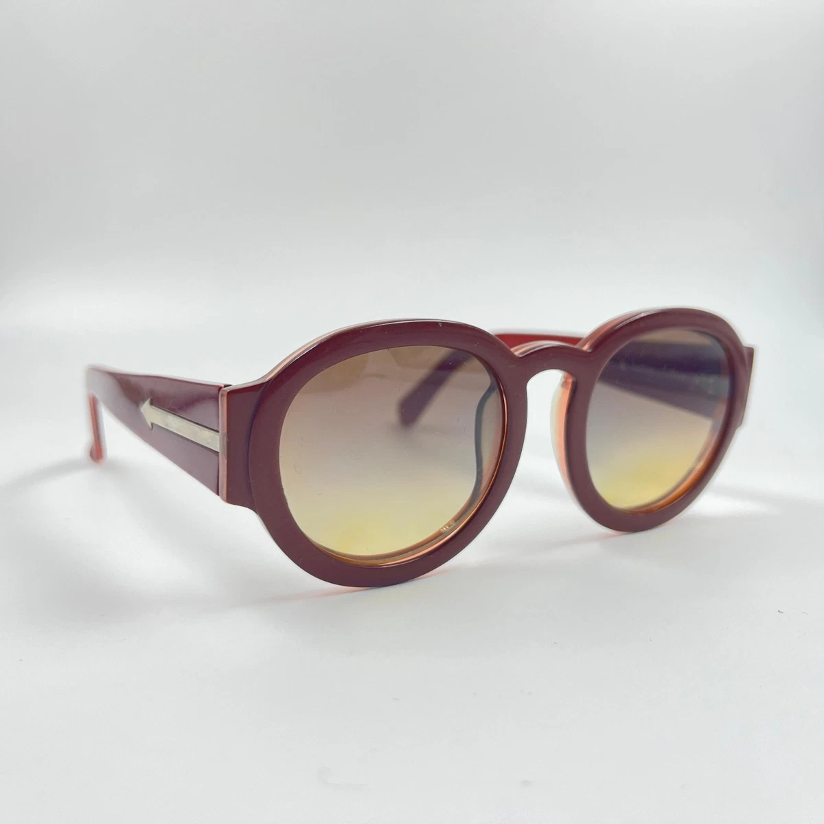 $349 Karen Walker Bold Half Rim Sunglasses Black Round Lens 51-18-145 100% UV Pr Amazon.com: Karen Walker Women main image 2