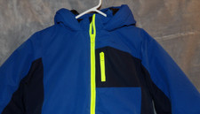 Boys Pulse Thick Winter Coat Size 7 Blue Hooded Fleece Lined