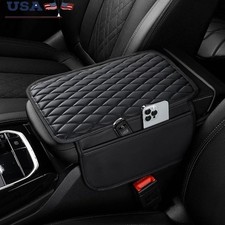 Premium Microfiber Leather Center Console Cover Cars W/ Storage Pockets New