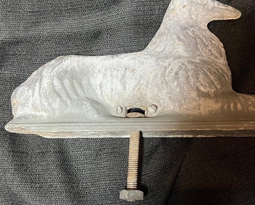 Vintage Cast Aluminum Wolf Hound Collie Borzoi Dog Gate Fence Topper HURRICANE - Picture 4 of 11