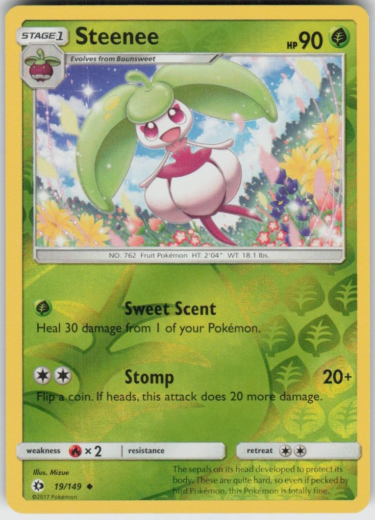 Reverse Holo Steenee 19/149 Uncommon SM Base Set Near Mint