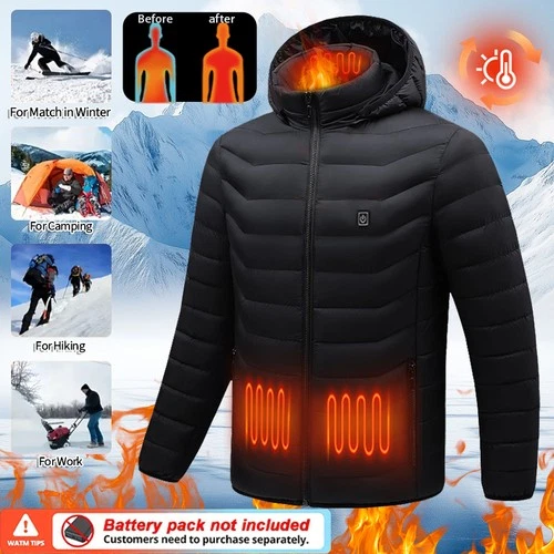 9 Areas Electric USB Heated Jacket Men Women Heating Thermal Coat - product listing photo
