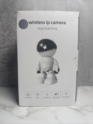 Wireless IP Camera Auto Tracking Robot White  Indoor HD Wireless Infrared Audio