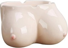 Ceramic Boobs Ashtray 11cm Funny Novelty Smoking Accessory Home Bar Decor Gift