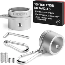 Flag Pole Rings, Anti Wrap Spinning Flag Pole Clips Swivels No Tangle Aluminum A