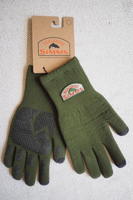 Simms X Sealskinz Rangeley Green Waterproof Ultra Grip Knitted Gloves Size XL
