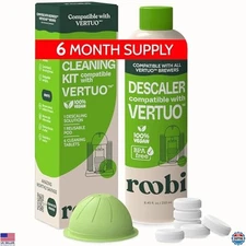Nespresso Vertuo Cleaning & Descaling Kit - 1 Solution, 6 Tablets, Reusable Pod
