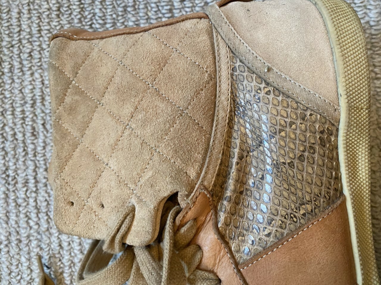 CHLOE PYTHON AND SUEDE LEATHER HIGH TOP TRAINERS … - image 8