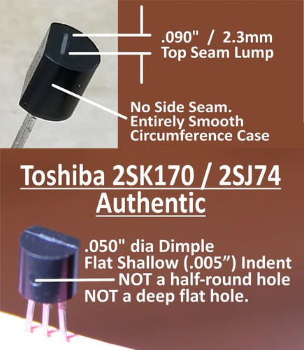 Toshiba 2SJ74 + 2SK170 LAB MATCH QUAD to 0.1mA (6.0 - 8.0 mA range "BL" "B") - Picture 2 of 4