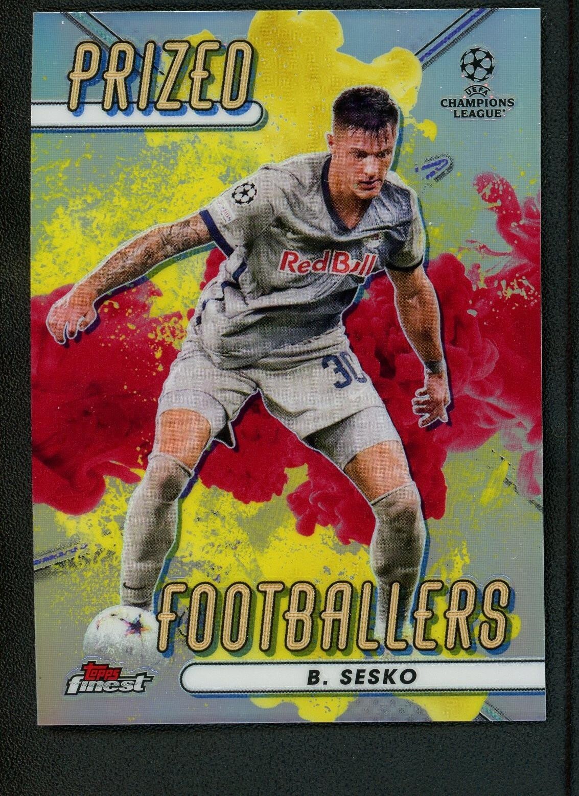 2023 B Sesko Topps Finest Refractor UEFA Champions League Footballers PRIZED