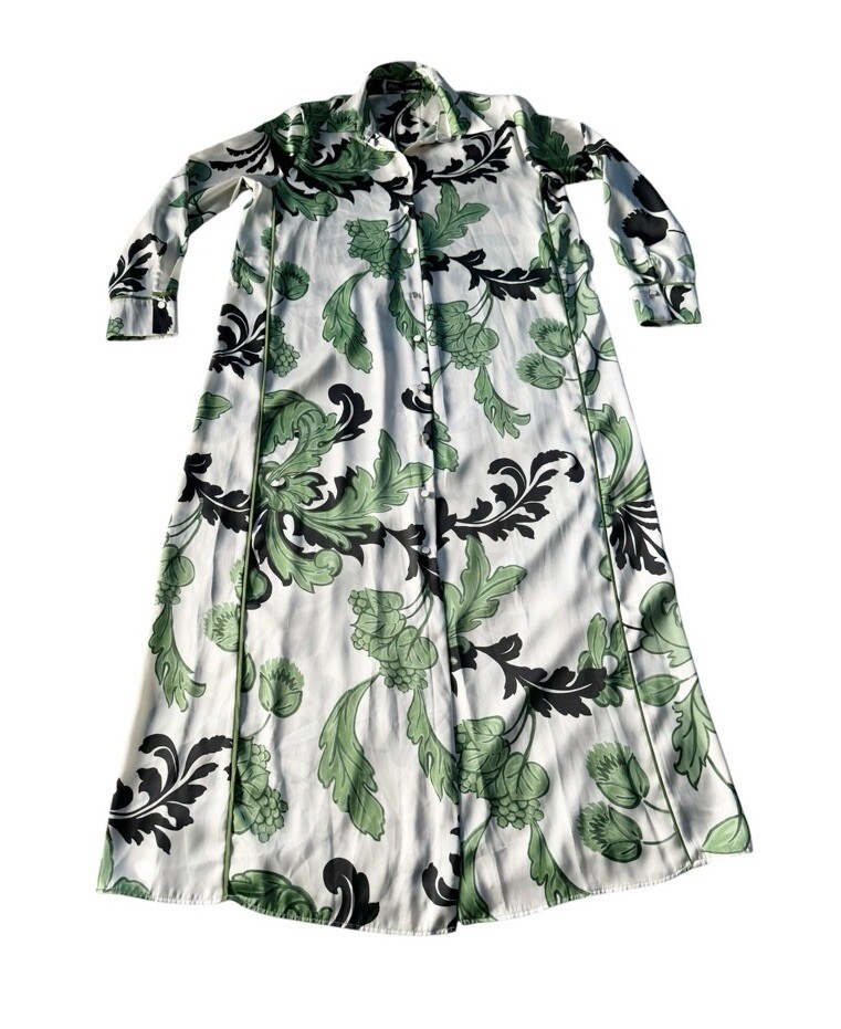 Zara Woman's Sz S Ecru Green Floral Print Midi Button Front Shirt Dress | eBay Zara Woman's Sz S Ecru Green Floral Print Midi Button Front Shirt Dress | eBay