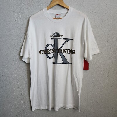 Vintage 90s Calvin Klein Parody T-shirt Christ Is King Jesus Vintage 90s Calvin Klein Parody T-shirt Christ Is King Jesus