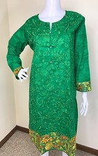 Pakistani Indian Designer Lawn Linen embroidery kurti L