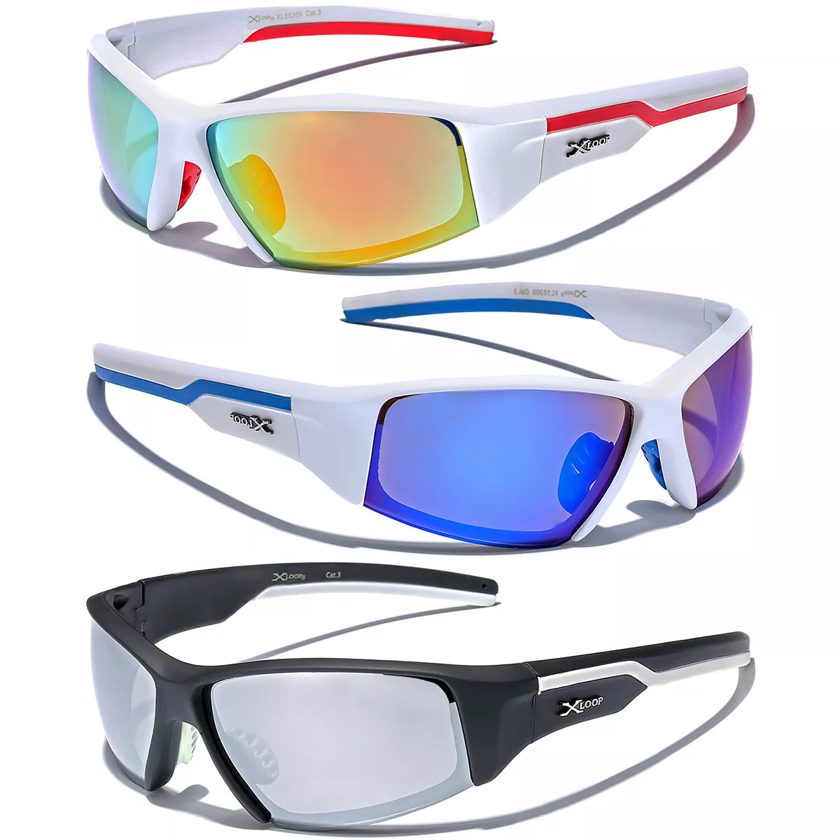 Rubberized Men Boys Cycling Baseball Racing Sports Sunglasses Mirrored  Glasses