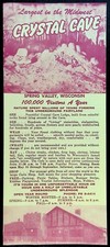 CRYSTAL CAVE BROCHURE ~ VF/NM 1960'S VINTAGE TRAVEL ~ SPRING VALLEY, WISCONSIN