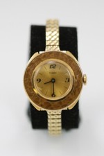 Timex Donna Orologio Oro Acciaio Inox Elasticizzato Manual Caricare Impermeabile