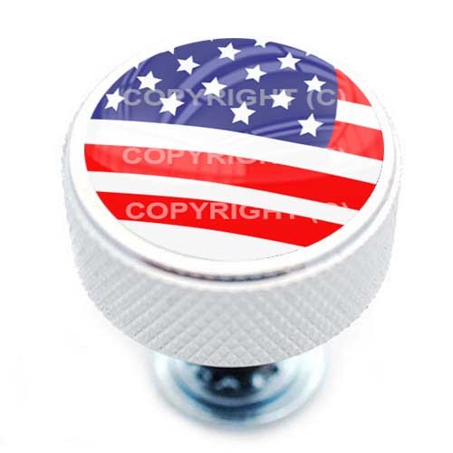 Chrome Billet Aluminum Bald Eagle Seat Bolt For Harley - Polished Knurled Design