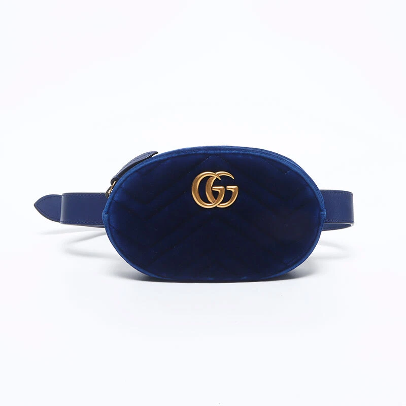 Sac ceinture velours GUCCI GG Marmont taille bleu WS10442