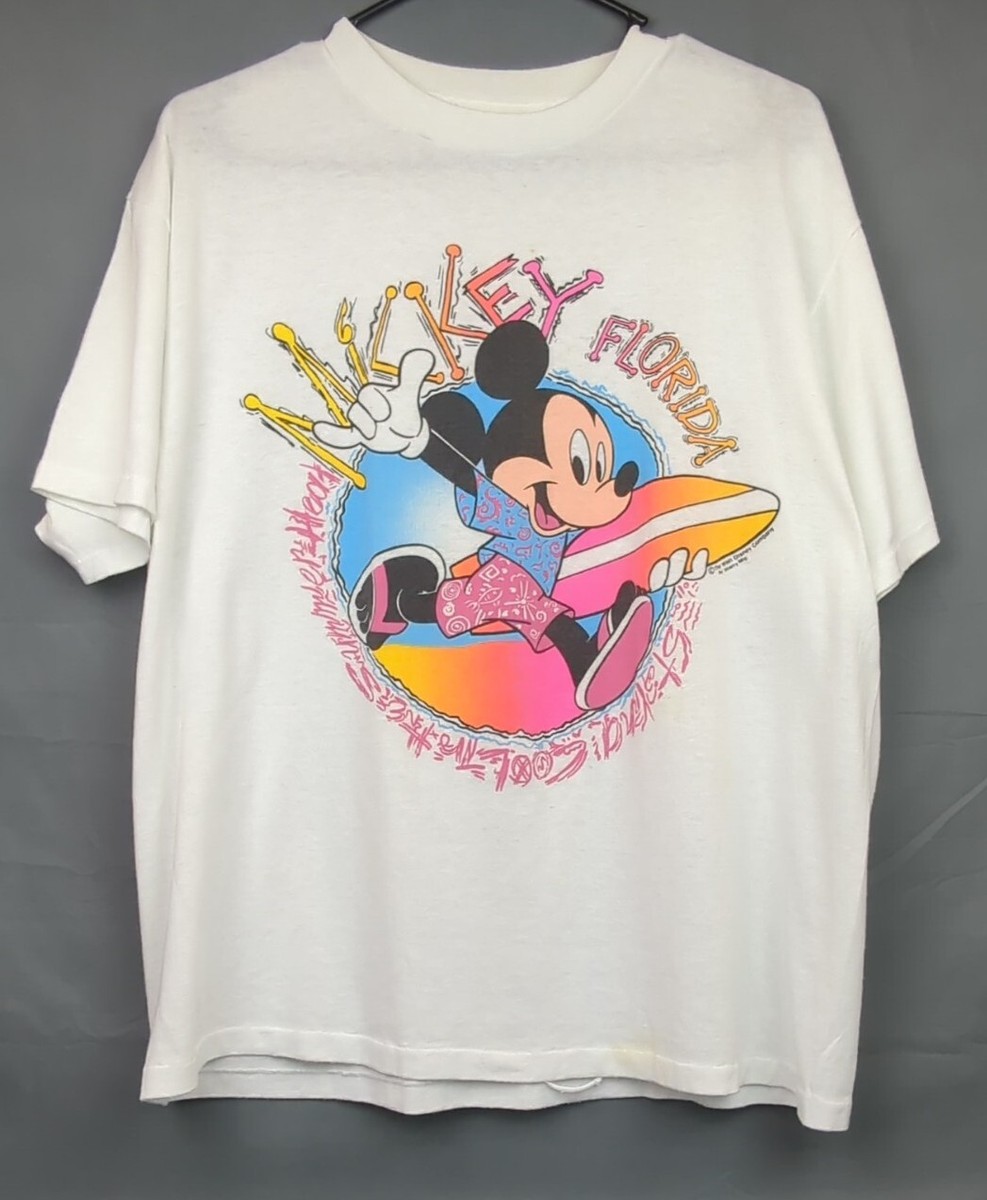 Vintage Mickey Mouse Florida Surf T SHIRT Sherry Mfg Single Vintage Mickey Mouse Florida Surf T SHIRT Sherry Mfg Single