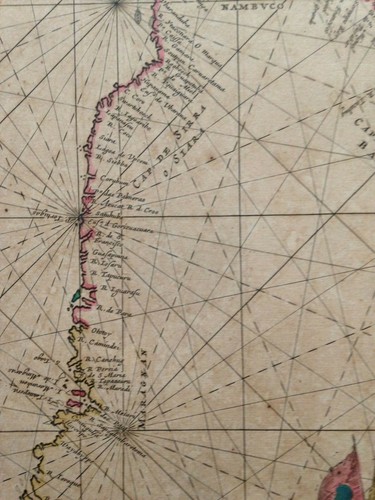 BRASIL 1680 FREDERIK DE WIT INUSUAL MAPA GRABADO ANTIGUO GRANDE SIGLO 17 - Imagen 4 de 10